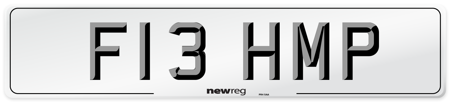 F13 HMP Number Plate from New Reg